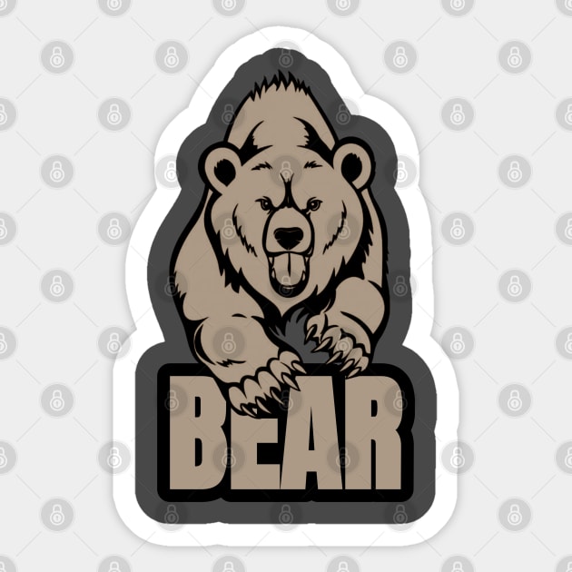 Bear running Sticker by Animal brown Studioks